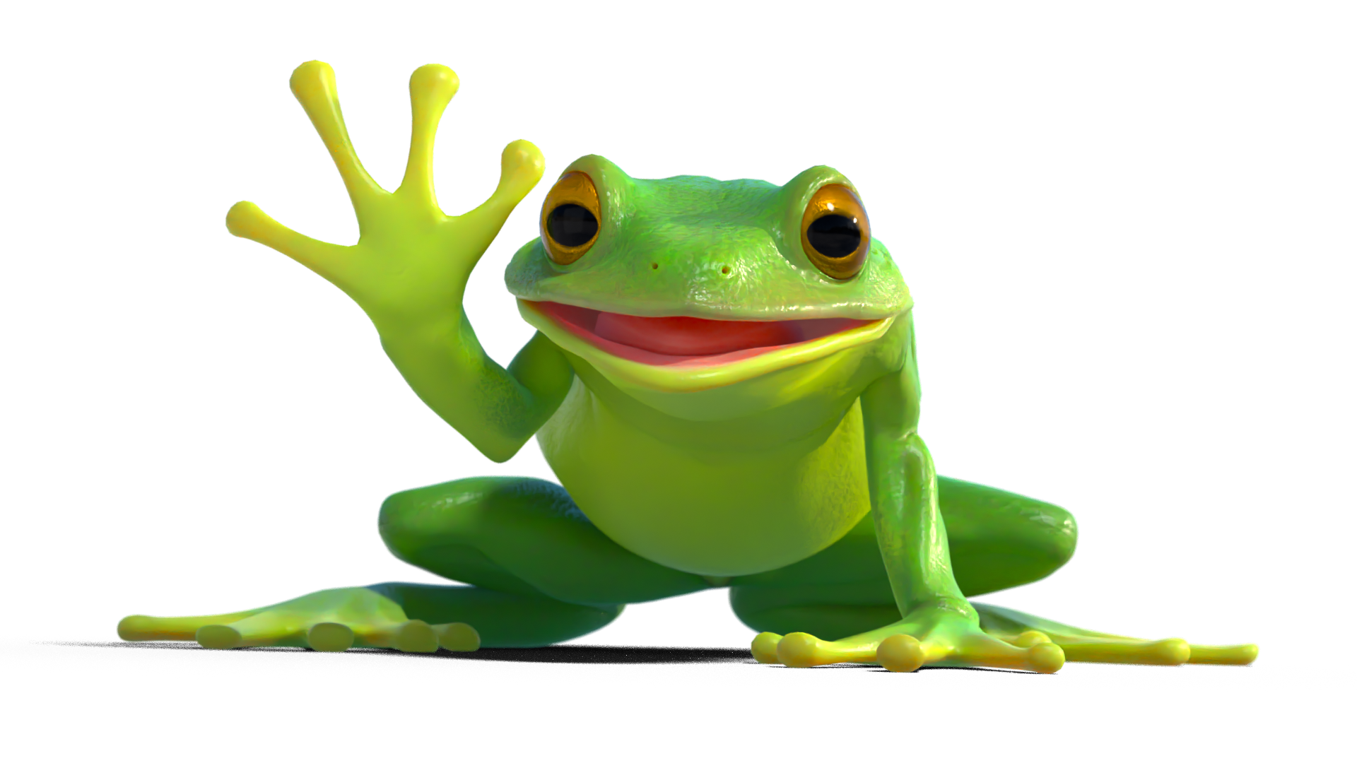 Frosch winkend