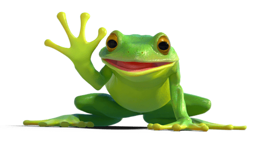 Frosch winkend